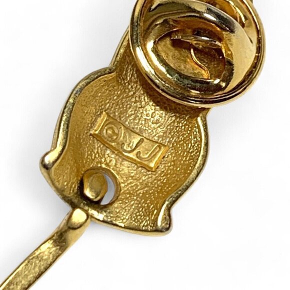 Vintage JJ Gold Cat Pin With Articulated Tail 2" - Picture 3 of 5